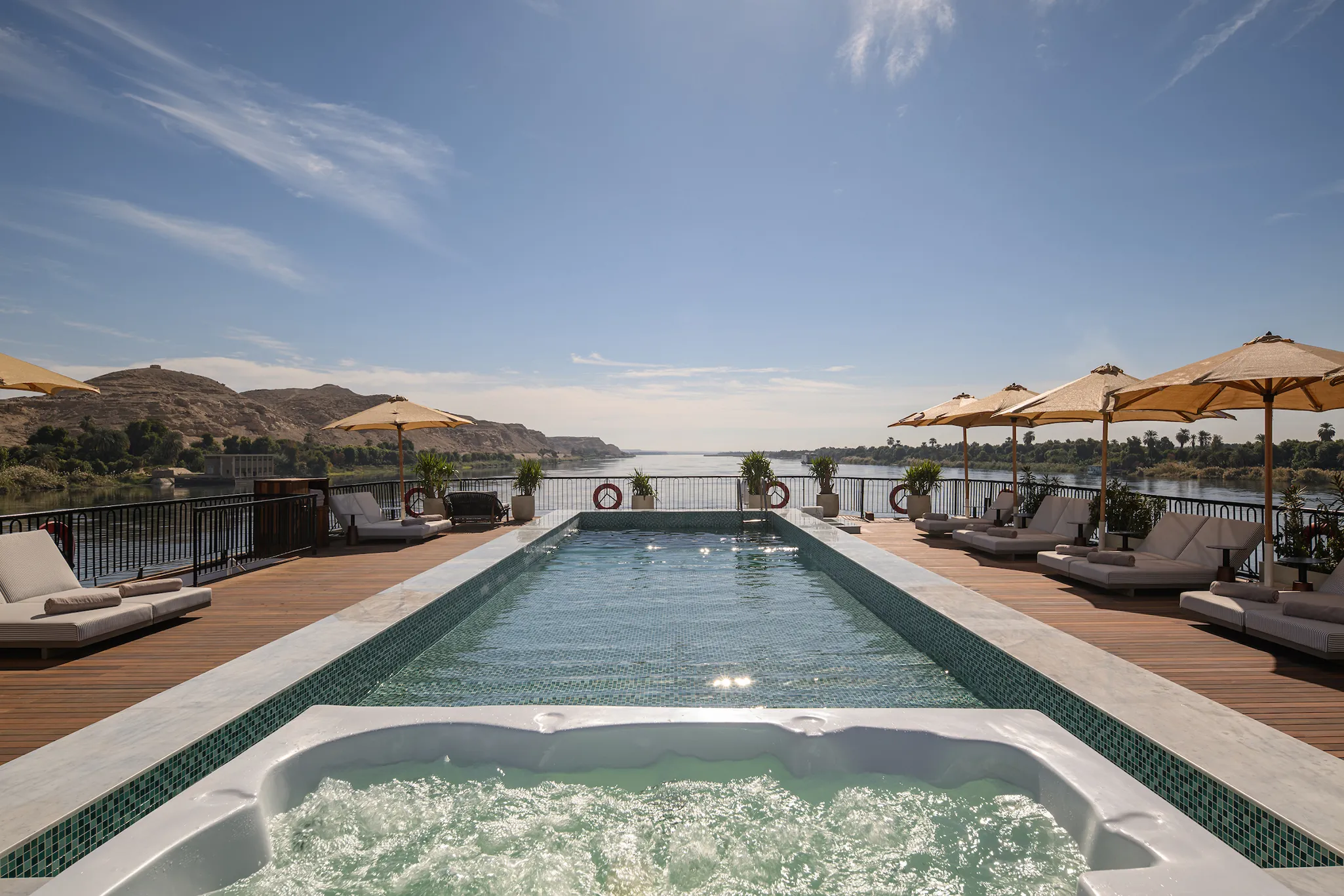 Sun deck of the Le Fayan Suites Nile Cruise Nile cruise